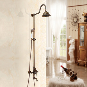 Quality Antique Bronze S-Shaped Bathroom Shower Faucets System