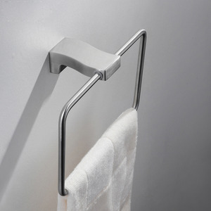 Square Shaped Stainless Steel Brushed Nickel Towel Rings