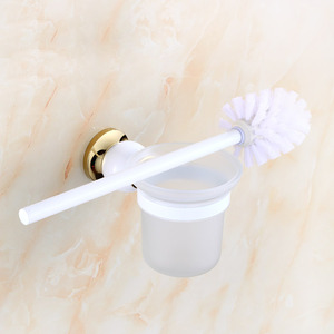 Designer White Brass Toilet Brush Holder For Bathroom