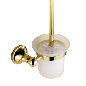 Quality Brass Glass Toilet Brush Holder For Bathroom