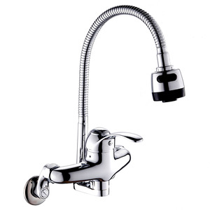 Pull Down Kitchen Sink Faucet Bar Faucet Chrome 360 Degree Swivel Spray Head 