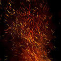 8863   Fiery sparks from a blazing fire