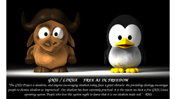 &nbsp;[Baby Gnu and baby Tux wallpaper with the GNU Project
          definition]&nbsp;