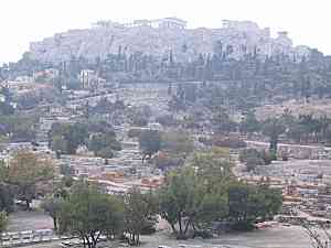 The Acropolis from the temple of Hephaestos (Vulcan)