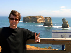 David posing in front of Matusiak Island