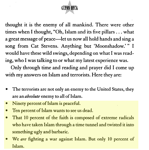 glenn beck book. Glenn Beck, Muslims