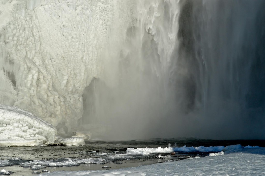 Iceland. Close upwaterfall