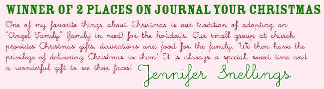 Winner of Journal your Christmas Online Class