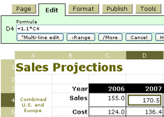 wikiCalc screenshot