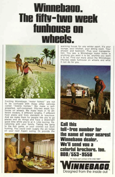 Winnebago Ad from National Geographic 04-1970 from Starling Travel