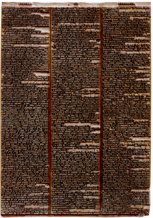 A plate used in printing the original Oxford English Dictionary