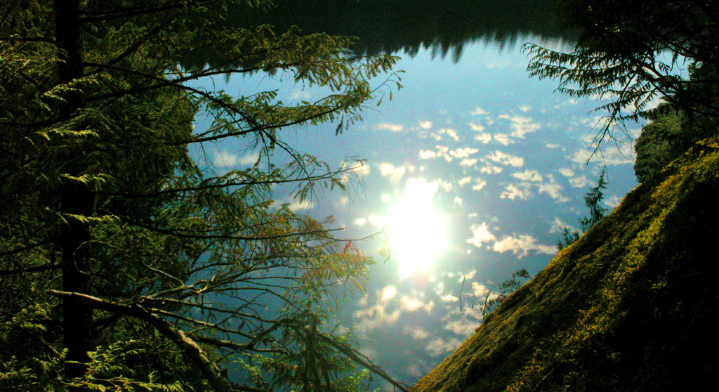 Looking down on Evans Lake