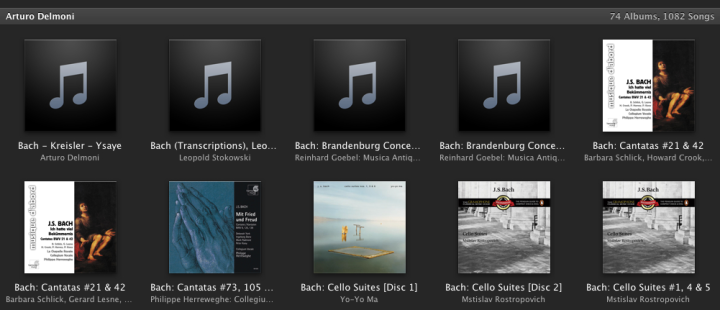 iTunes â€˜Albumsâ€™ mode display