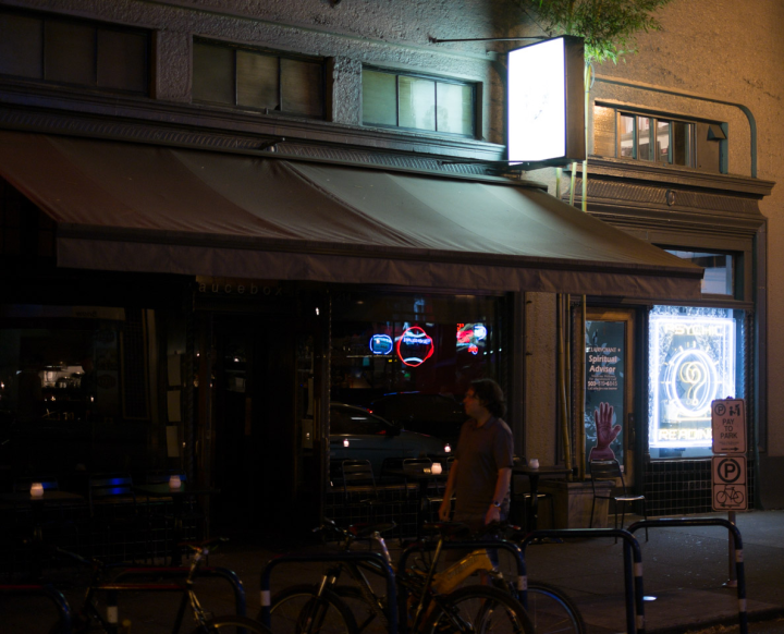 Unprocessed Portland evening street view