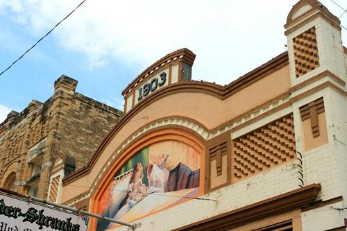 Cuero Texas 1903 building with mural