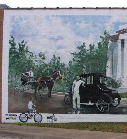 Corsicana Texas - Carnegie Library mural