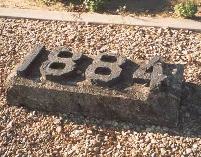 1884 date stone of Baylor County Courthouse, Seymour Texas