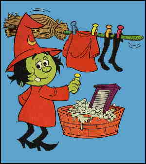 Wacky Witch's housework.