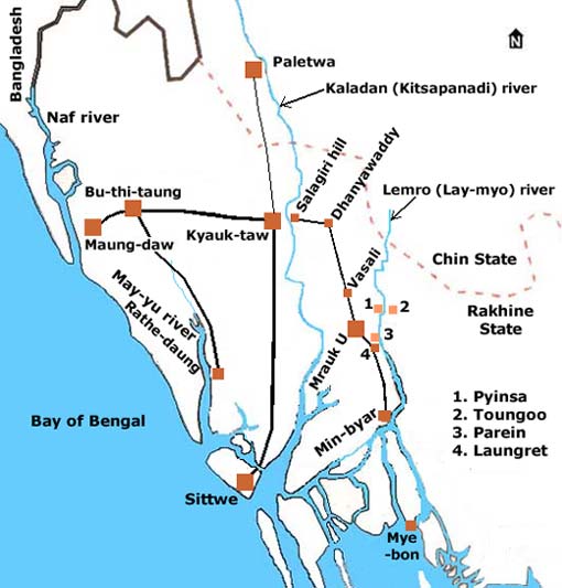 Map of northern Rakhine