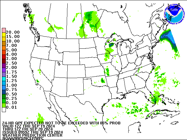 24-Hour 5th
                     Percentile QPF valid 12Z September 20, 2024