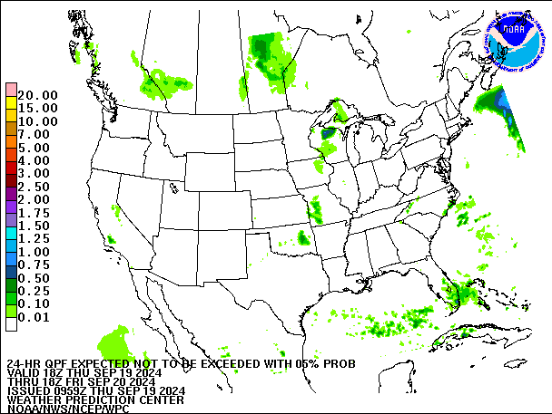 24-Hour 5th
                     Percentile QPF valid 18Z September 20, 2024