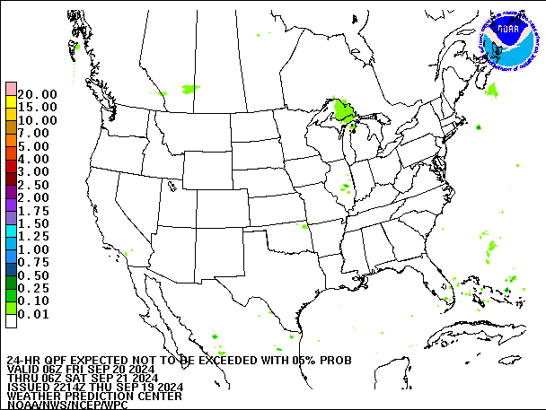 24-Hour 5th
                     Percentile QPF valid 06Z September 21, 2024