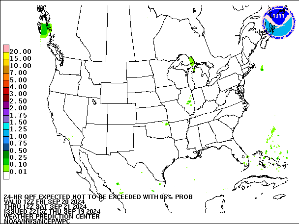 24-Hour 5th
                     Percentile QPF valid 12Z September 21, 2024