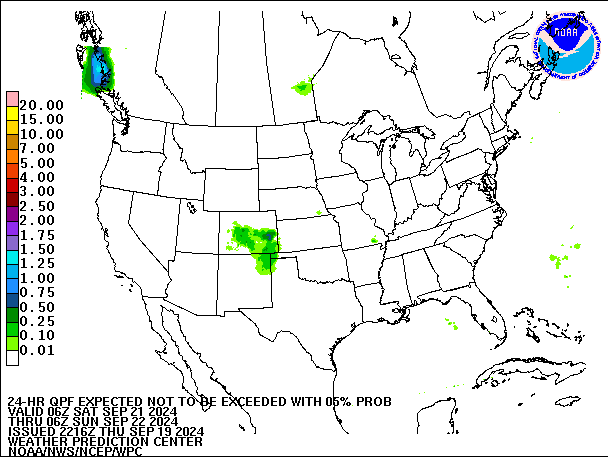 24-Hour 5th
                     Percentile QPF valid 06Z September 22, 2024