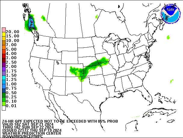 24-Hour 5th
                     Percentile QPF valid 18Z September 22, 2024