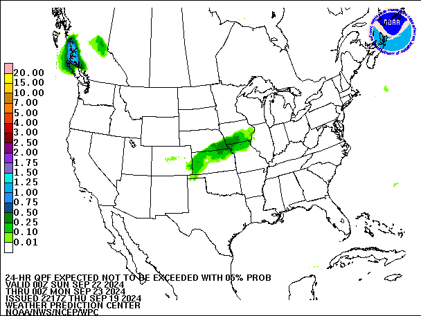 24-Hour 5th
                     Percentile QPF valid 00Z September 23, 2024