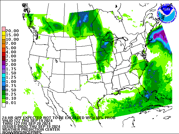 24-Hour 50th
                     Percentile QPF valid 12Z September 20, 2024