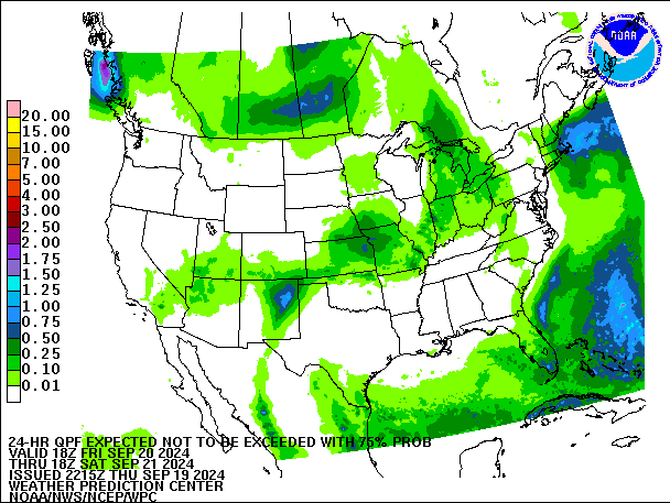 24-Hour 75th
                     Percentile QPF valid 18Z September 21, 2024