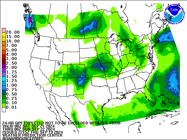 24-Hour 75th
                     Percentile QPF valid 00Z September 22, 2024