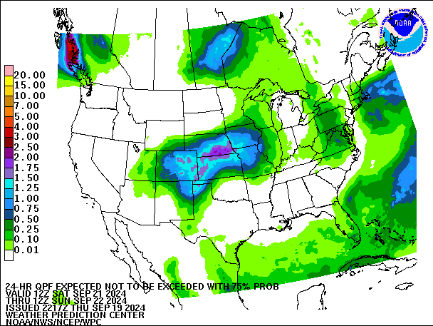 24-Hour 75th
                     Percentile QPF valid 12Z September 22, 2024