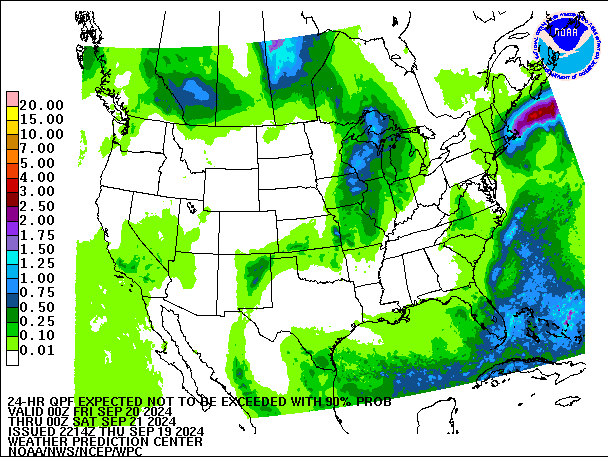 24-Hour 90th
                     Percentile QPF valid 00Z September 21, 2024