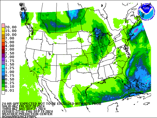 24-Hour 90th
                     Percentile QPF valid 06Z September 21, 2024