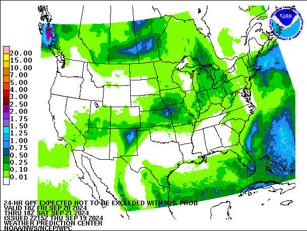 24-Hour 90th
                     Percentile QPF valid 18Z September 21, 2024