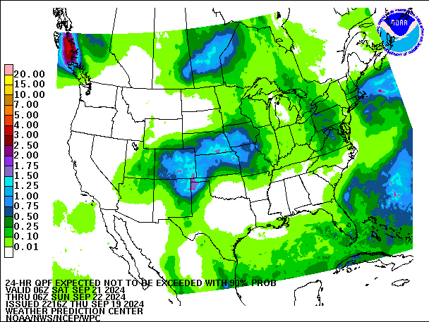 24-Hour 90th
                     Percentile QPF valid 06Z September 22, 2024