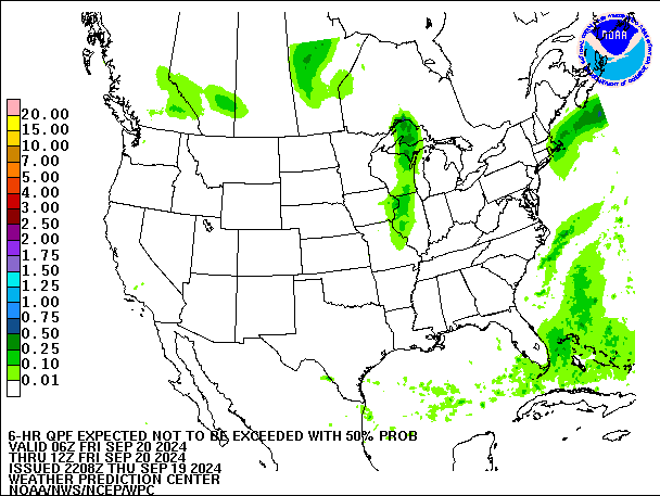 6-Hour 50th
                     Percentile QPF valid 12Z September 20, 2024