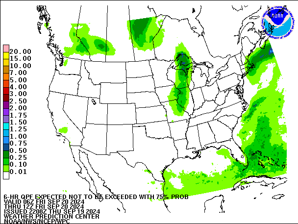 6-Hour 75th
                     Percentile QPF valid 12Z September 20, 2024