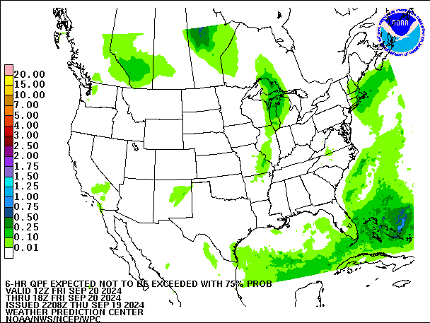 6-Hour 75th
                     Percentile QPF valid 18Z September 20, 2024