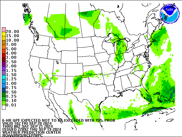 6-Hour 75th
                     Percentile QPF valid 00Z September 21, 2024