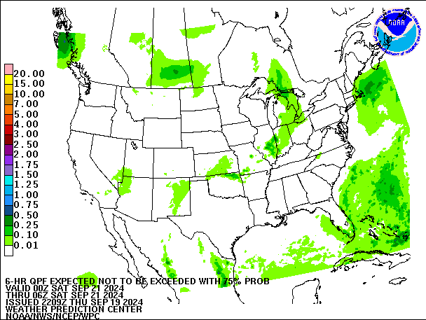 6-Hour 75th
                     Percentile QPF valid 06Z September 21, 2024