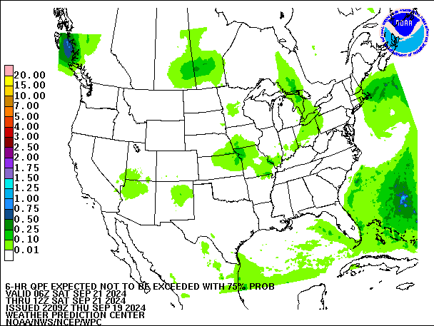 6-Hour 75th
                     Percentile QPF valid 12Z September 21, 2024