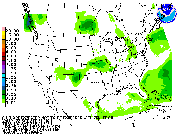 6-Hour 75th
                     Percentile QPF valid 18Z September 21, 2024