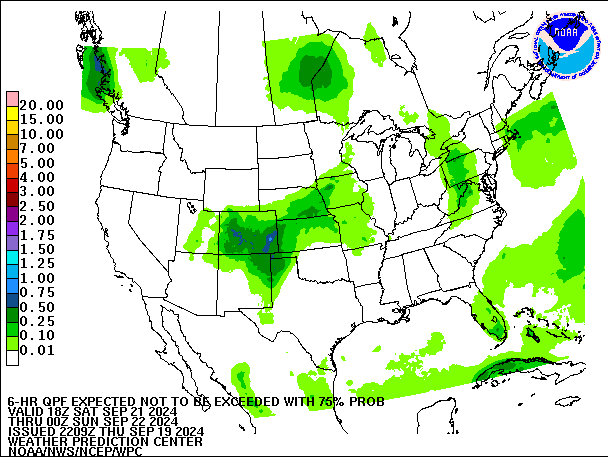 6-Hour 75th
                     Percentile QPF valid 00Z September 22, 2024