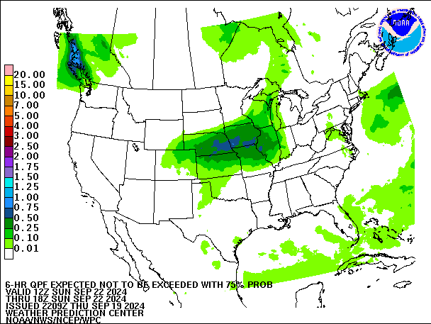 6-Hour 75th
                     Percentile QPF valid 18Z September 22, 2024