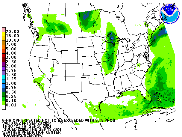 6-Hour 90th
                     Percentile QPF valid 12Z September 20, 2024