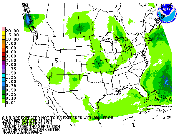 6-Hour 90th
                     Percentile QPF valid 12Z September 21, 2024