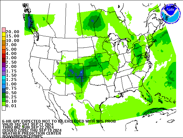 6-Hour 90th
                     Percentile QPF valid 00Z September 22, 2024